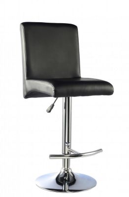 Manor Bar Stool PU Chrome & Black (Sold in Pairs)