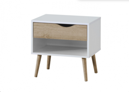 Mapleton Bedside - White and Oak Effect