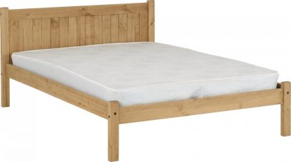 Maya Pine Double Bed 4ft 6in - Distressed Waxed