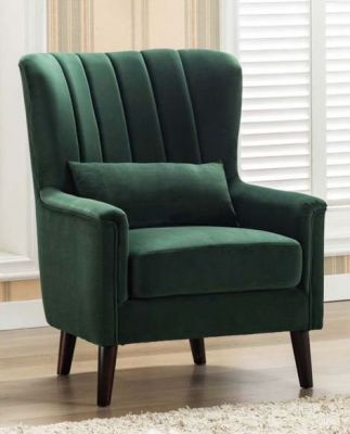 Meabh Plush Velvet 1 Seater Sofa - Green