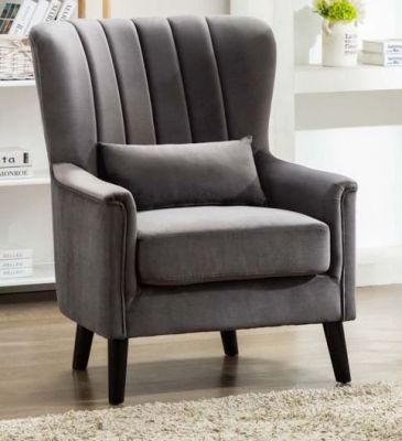 Meabh Plush Velvet 1 Seater Sofa - Grey