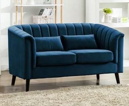 Meabh Plush Velvet 2 Seater Sofa - Midnight Blue