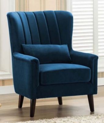 Meabh Plush Velvet 1 Seater Sofa - Midnight Blue