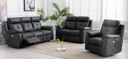 Milano Leather Recliner Suite 3+1+1 - Anthracite 