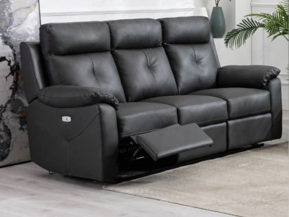 Milano Leather Recliner 3 Seater Sofa - Anthracite