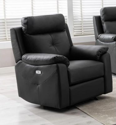 Milano Leather Recliner Chair - Anthracite