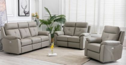 Milano Leather Recliner Suite 3+1+1 - Moon