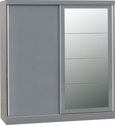 Nevada 2 Door Sliding Wardrobe - Grey Gloss Sliderobes