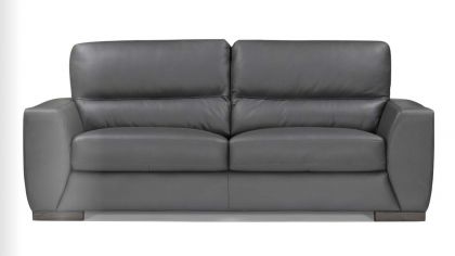 Nuova Leather 3 Seater Sofa - Moon