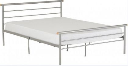 Orion Metal Small Double Bed 4ft - Silver