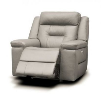 Osbourne Leather 1 Seater Recliner Sofa - Taupe Grey