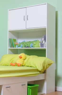 Oslo White Bed End Cabinet