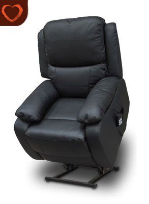 Parker Leather Lift and Rise Chair - Black