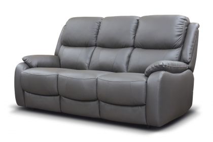 Parker Leather Fixed Sofa Suite 3+R+R - Navy Grey