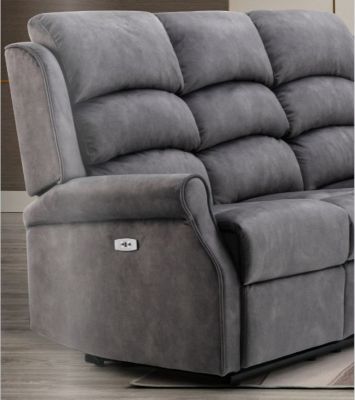 Penrith Fabric Recliner 3 Seater - Grey
