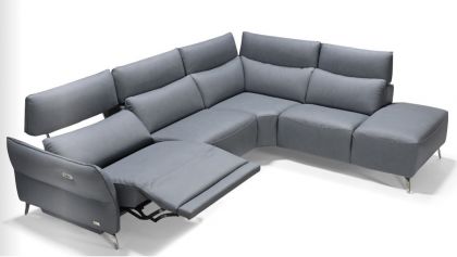Perlini Leather Corner Suite RHF - Cobalto