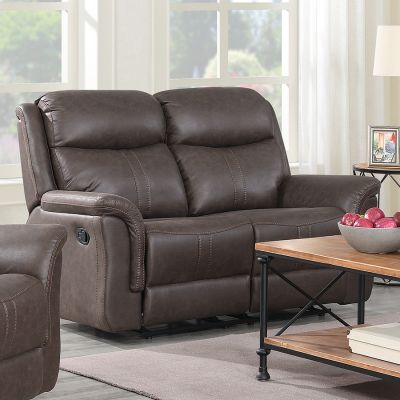 Portland Fabric Recliner 2 Seater Sofa - Rustic Brown
