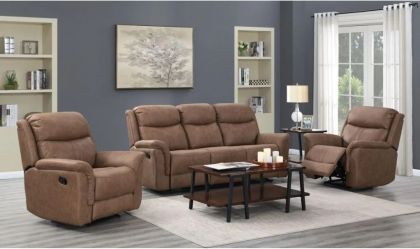 Portland Fabric Recliner Suite 3+2+1 - Dark Taupe