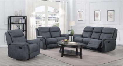 Portland Fabric Recliner Suite 3+1+1 - Slate Grey