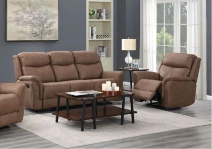 Portland Fabric Recliner Suite 3+2 - Dark Taupe