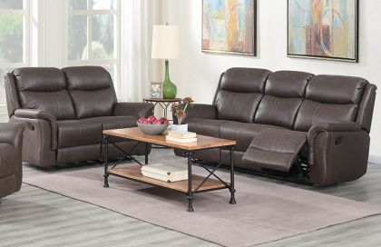 Portland Fabric Recliner Suite 3+2 - Rustic Brown