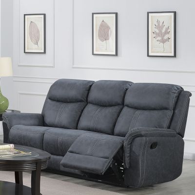 Portland Fabric Recliner 3 Seater Sofa - Slate Grey