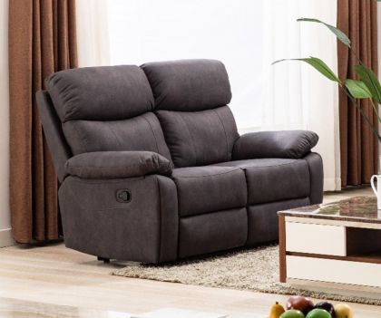 Prescot Fabric Recliner 2 Seater Sofa - Grey