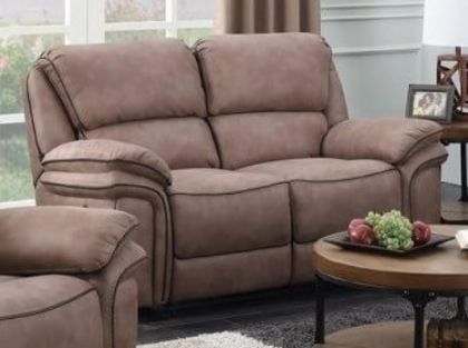Preston Fabric 2 Seater Recliner Sofa - Sand