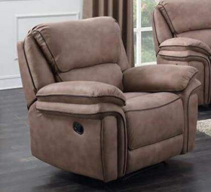 Preston Fabric 1 Seater Recliner Sofa - Sand