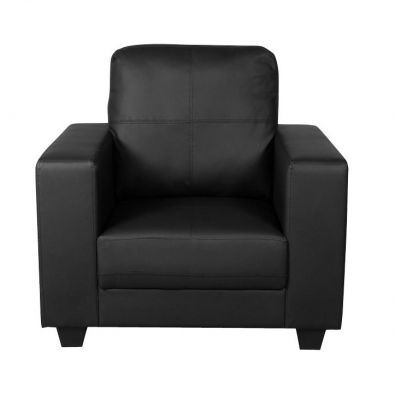 Queensbury Faux Leather Chair - Black