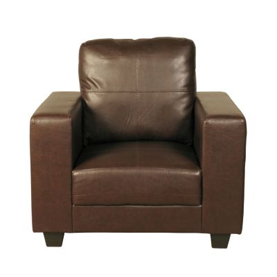 Queensbury Faux Leather Chair - Brown