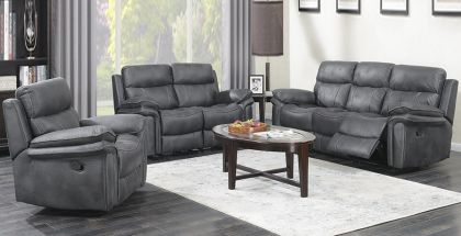 Richmond Fabric Recliner Suite 3+1+1 - Charcoal Grey