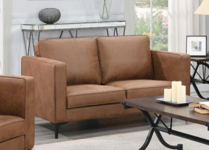 Riviera Fabric 2 Seater Sofa - Tan