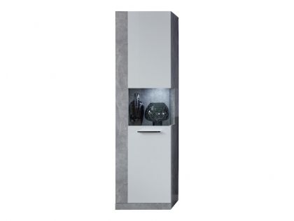 Rock Display/Storage Floor Cabinet - Stone Grey/White