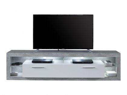 Rock Large TV/Media Cabinet - Stone Grey/White