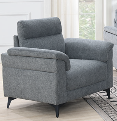 Roxy Fabric 1 Seater Sofa - Grey