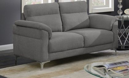 Roxy Fabric 2 Seater Sofa - Light Grey
