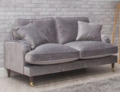Rupert Fabric 2 Seater Fixed Sofa - Steel