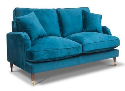 Rupert Fabric 2 Seater Fixed Sofa - Teal