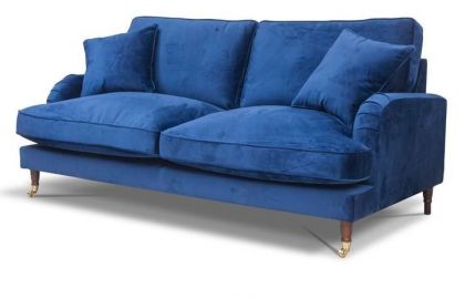 Rupert Fabric 3 Seater Fixed Sofa - Marine