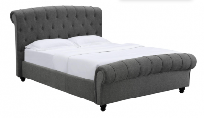 Santafe Linen Fabric King Size Bed 5ft - Grey
