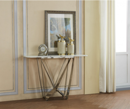Sardinia Marble Console Table With Stainless Steel Base