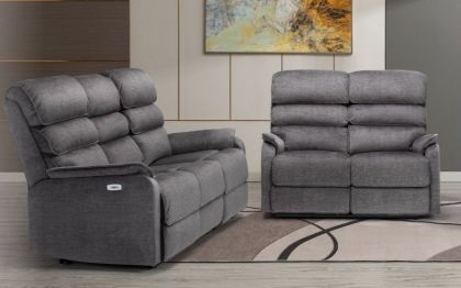Savoy Fabric Recliner 3+2 Suite - Grey