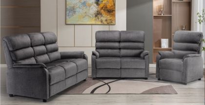 Savoy Fabric 3+1+1 Suite Fixed Back - Grey