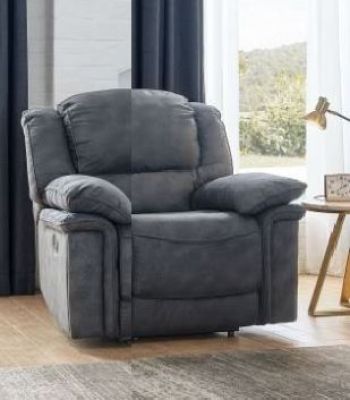 Seductive Fabric Recliner 1 Seater Sofa - Dark Grey