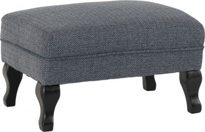 Sherborne Footstool - Slate Blue Fabric