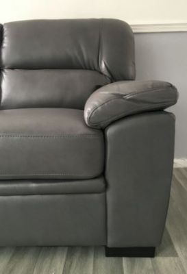 Silvia Leather GEL 1 Seater Sofa - Grey