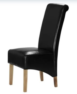 Trafalgar PU Chair Rubberwood Leg Black (Sold in 2s)