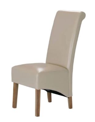 Trafalgar PU Chair Rubberwood Leg Cream (Sold in 2s)