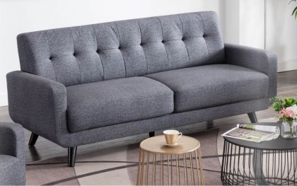 Trinity Fabric 3 Seater Sofa - Dark Grey
